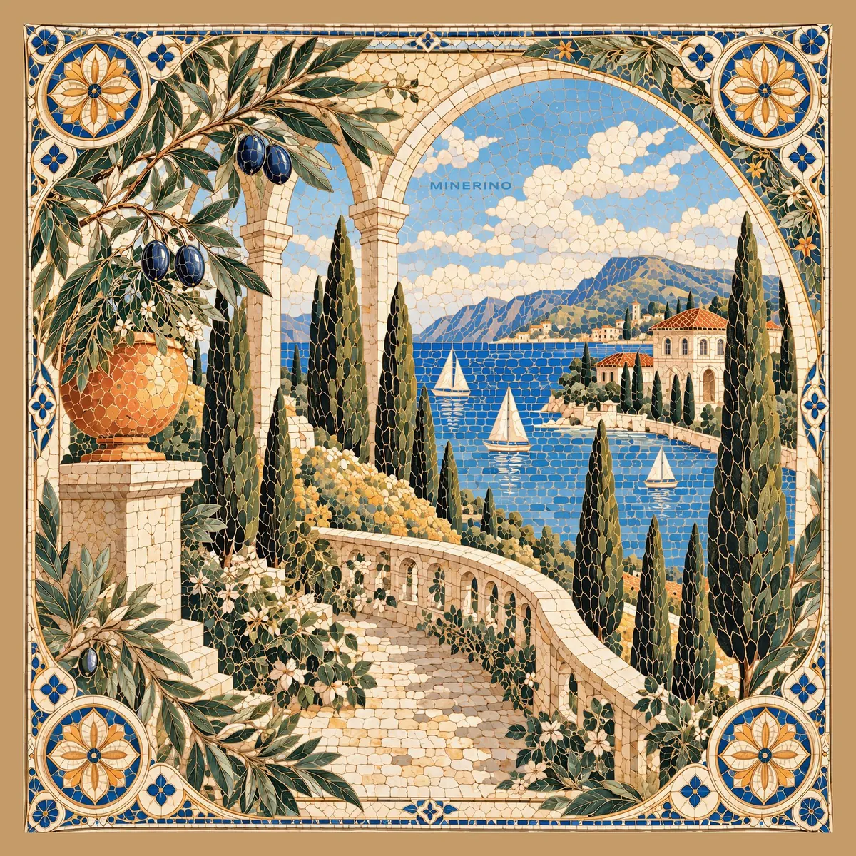 Terrasse aux cyprès